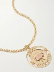 [Alison Lou] Alison Lou - Just Married 14-karat Gold, Ruby And Enamel Necklace - One size One size Gold