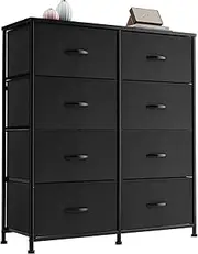 Flamaker Dresser for Bedroom with 8 Drawers, Wide Chest of Drawers with Fabric Bins, Storage Organizer Unit for Closet, Entryway, Nurseries, Hallway