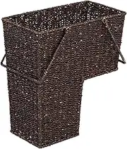 Trademark Innovations 15" Wicker Storage Stair Basket with Handles (Brown)