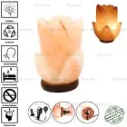 NEW FLOWER SHAPE ELECTRIC HIMALAYAN SALT TABLE LAMP PURIFY ROCK NATURAL IONISER