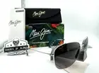 MAUI JIM CLIFF HOUSE GS247-17 SILVER NEUTRAL GREY POLARIZED AVIATOR SUNGLASSES