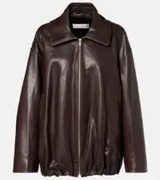 [Nour Hammour] Nour Hammour Elisse leather bomber jacket AU 16 brown