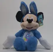 Disney 16" Mickey Mouse Blue Easter Bunny Stuffed Plush with Bunny Ears NWT