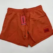 Hugo Boss Mens "DOMINICA' Orange Swim Trunks Beachwear Shorts XL - 32x5