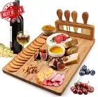 Bamboo Cheese Board Knife Set Charcuterie Platter Tray Housewarming Birthday