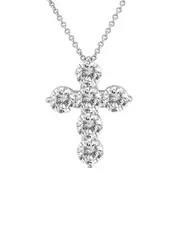 Diana M. Fine Jewelry 18K 1.50 ct. tw. Diamond Cross Pendant Necklace