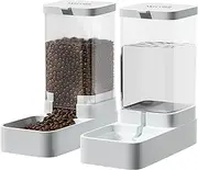 NKECOBJI Gravity Pet Feeder and Water Dispenser Set, Automatic Dog Feeder and Dog Water Dispenser for Dogs Cats Pets Animals Large Capacity(3.8L)