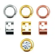 10k 14k 18k 950T Round Stone Back-Set Bezel Setting Chain Slide Pendant Mounting