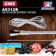 GME AE312B 600mm AM/FM Ground Dependent Antenna Base Cable & Plug White