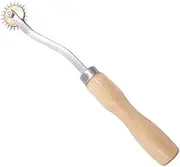1 Piece Tracing Wheel Stainless Steel Tracing Wheel Sewing Tracing Wheel Pounce Wheel Overstitch Wheel Perforator Wheel Cardboard Perforator Wheel with Wooden Handle(Wood-Color, 17.5cm)