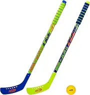 NERF Proshot Kids Hockey Sticks + Ball Set - 2 Player Youth Indoor + Outdoor NERF Hockey Set - 2 in 1 Knee + Floor Hockey Sticks - (2) NERF Proshot Youth Hockey Sticks + (1) Foam Hockey Ball Included