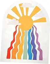 1Sheet Rainbow Stained Glass Window Cling Film Collision Sun Catchers for Indoor Decor Non Adhesive Electrostatic Window Stickers for Glass Doors and Windows