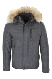 Paul & Shark 100% Waschbär, Raccoon Jacke Herren XXL Grau Wolle Einfarbig