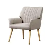 Artiss Armchair Lounge Chair Armchairs Accent Fabric Beige