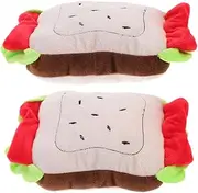 Kisangel 2Pcs Dog Chew Interactive Molar Bread Shape Teething for Puppies Safe Soft for Indoor Promotes
