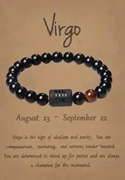 Horoscope Zodiac Virgo Tiger Eye Good Luck Bracelet Double Sided