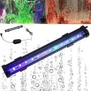 Forubom LED Aquarium Colorful Air Bubble Light, Submersible RGB Fish Tank Lights, Underwater Fish Tank Lamp LED Automatic Color Changing Lamp Bar (35.5cm/13.9in)