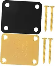 FUTUREORYY Guitar Neck Gasket Guitar Neck Board Classical Guitar Parts Bass Plate Bass Neck Plate Guitar Hardware Guitar Parts Repair Guitar Accessories Iron Golden