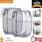 Collapsible Mesh Laundry Basket - Pop-Up Hamper for Travel and Home Use (2-Pack)