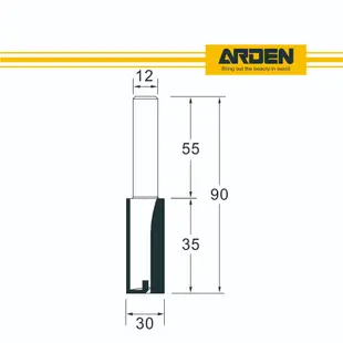 Arden 105293 中心鎢鋼直刀 30x35x12mm