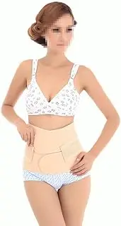 [VOXMDY] Breathable Adjustable Elastic Abdominal Binder Postpartum Belly Waist Slim Slimming Shaper Support Girdle Belt Post Pregnancy Recoery Abdomen Belt Corset Belt Staylace for Women and Maternity (S)