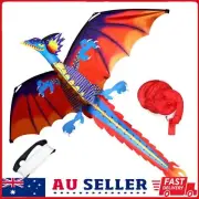 Large Single Line 3D Dragon Kite Long Tail Spring Outdoor Family Activity Toy-