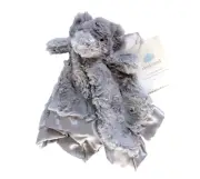 Cloud Island Gray Elephant Lovey Plush Satin Trim Back Security Blanky Blanket