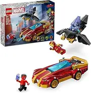 LEGO Marvel Iron Man Car & Black Panther vs. Red Hulk Building Toy for 7+ Year Old Boys & Girls, Super Hero Set with 3 Minifigures & a Dum-E Figure, Buildable Kids Toys for Avengers Role Play 76310