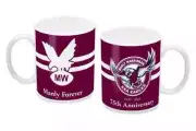126305 MANLY SEA EAGLES NRL TEAM LOGO 75TH ANNIVERSARY CERAMIC COFFEE MUG CUP