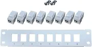 CAT5e 8 Port Patch Panel Supports Back CAT5e Unshielded w/Coded T568A/B Wiring for RJ45 Network Cables Rack/Wall Mount (Color : White)