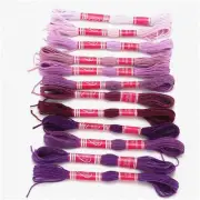 Colorful Gradient 12Pcs Embroidery Thread Set - Bright Polyester Line for Friend