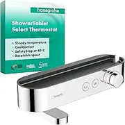 hansgrohe ShowerTablet Select Bath Thermostat, Surface-Mounted Bathroom Tap for 2 Functions, Chrome