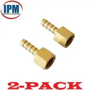 2-PACK! 1/4" Hose Barb x 1/4" Female NPT Brass Straight Fitting HB04-FNPT04 (IPM