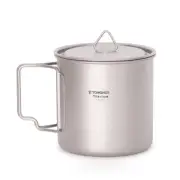 TOMSHOO 650ml Ultralight Titanium Camping Cup Titanium Pot for Home Outdoor Y3Y9