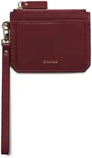 [X NIHILO] Charlie Unisex Genuine Leather Coin Purse - Trendy Wallet with Card Slots, Gold Hardware and Removable Wrist Wrap, Timeless for Work, Travel & Everyday - One Size Red