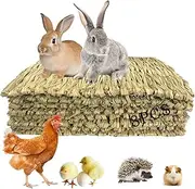 MUYG 8 PCS Rabbit Grass Mat,Natural Bunny Grass Mat Woven,Pet Bed Nest Mats Rabbits Chew Toys for Hamsters Parrot Rabbits Hedgehog Guinea Pig Chick and Other Small Animals Hay Mat Sleeping(8 PCS)