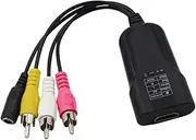 Vaguelly to Composite Video Converter Adapter Supports Output No Power Adapter Needed Portable Flexible Design Compatible with Ntsc Pal Formats