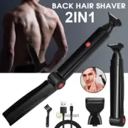 Men's Grooming 2 in1 Electric Back Shaver, Body Hair Removal Trimmer Long Handle