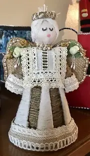 Handmade Angel Tree Topper/Counter Topper Christmas Decor Jute