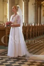 Miss Candyfloss Sabella May Lace Wedding Dress in Quartz White