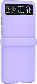 Cell Phone Flip Case Compatible with Motorola Razr 40 Case, Hinge Protection, Shockproof, Anti Scratch Slim Phone Protective Cover, Ultra Thin Hard PC Bumper Compatible with Razr 40 ( Color : Purple )