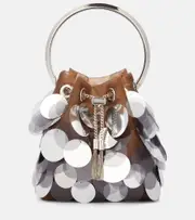 [Jimmy Choo] Jimmy Choo Bon Bon sequined mesh bucket bag One Size brown