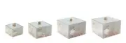 Set Of 4 Tickled Pink Floral Patterned Trinket Box