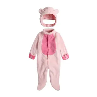 【Baby童衣】任選 立體動物裝造型包腳連身衣+兜帽 82035(淡粉)