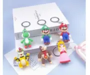 lot anime Super Mario PVC mix Keychain Key Chain boy Keyring party gift 20pcs