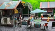 3D PRINT 1/64 Street market Cake house BBQ fit 1:64 figure car Mini Sand