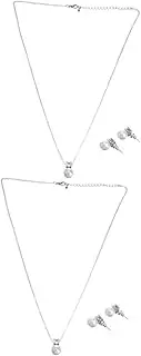 [VALICLUD] 6 Pcs Pearl Zirconia Necklace Women Zircon Ear Pearl Necklace for Women Earings for Women Zircon Necklace Ear Studs Choker Necklaces for Women Necklace for Prom Copper