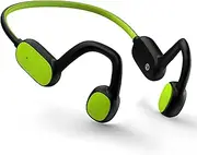 Mehomeli Kids Headphones, Bluetooth 5.2 Air Conduction Open Ear Headphones, 85dB Volume Limiting, Stereo Sound with Mic, IPX5 Waterproof, Dark and Green
