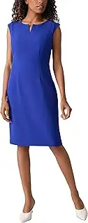 [Kasper] Women's Sleeveless Sheath Dress with Notch Neckline