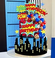 JeVenis Superhero Cake Figures and Toppers for Children's Birthday - Cake and Cupcake Decoration